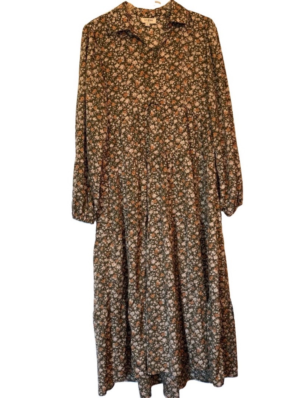 Umgee Olive Green Floral Maxi Dress